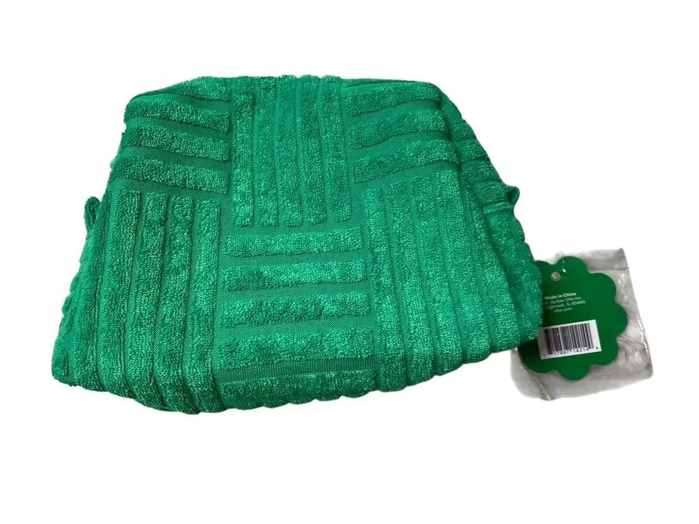 Ulta Beauty Collection Green Terry Cloth Makeup Cosmetic Travel Toiletry Bag Cas